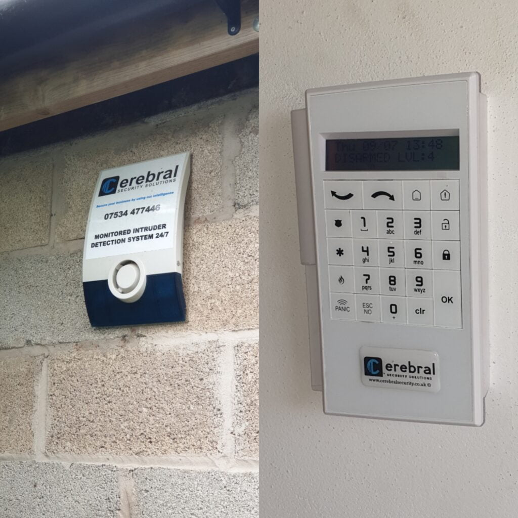 Alarm systems with sensor and keypad. Cerebral Security Solutions. Security Guarding, Door Supervisors, Hotel Security, Keyholding, Mobile Security, Vacant Property Security, Farm Security, Education Security. Bristol, Somerset.