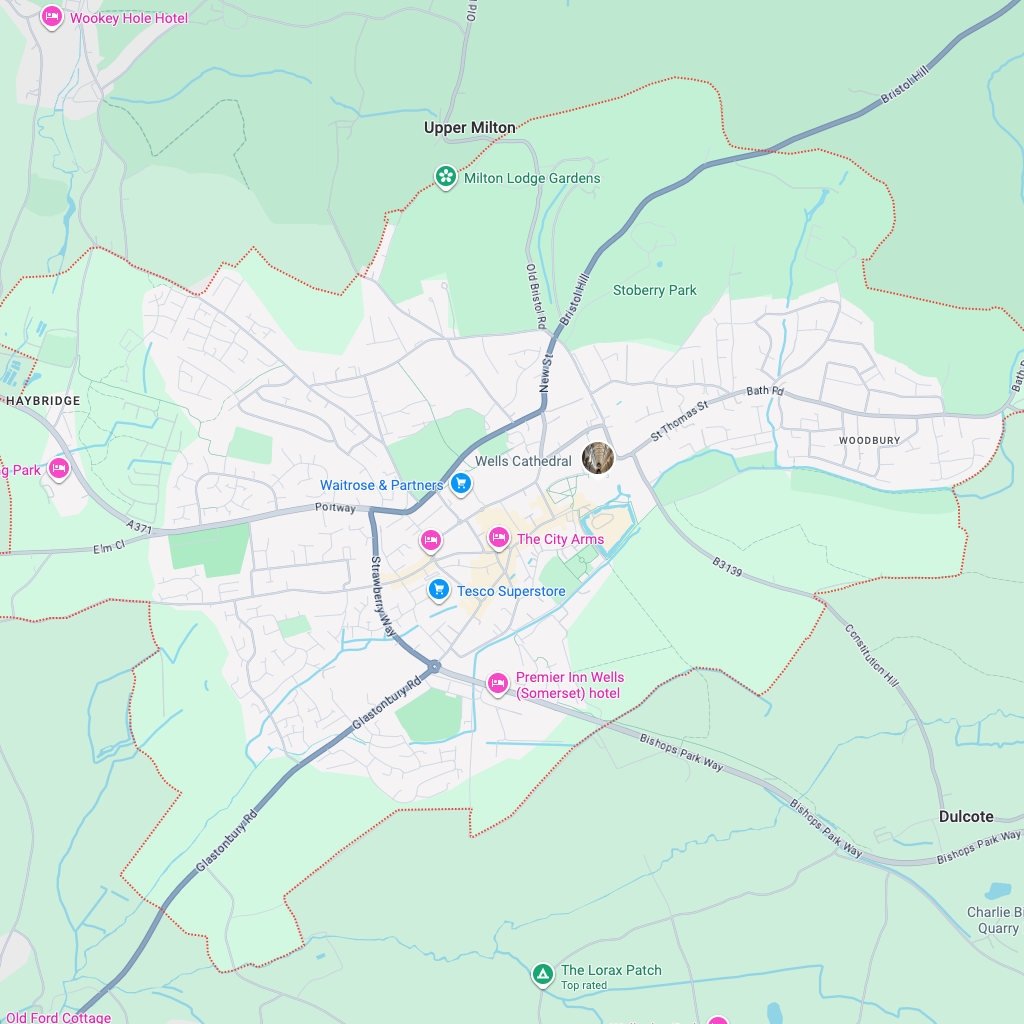 Map of Wells, Somerset